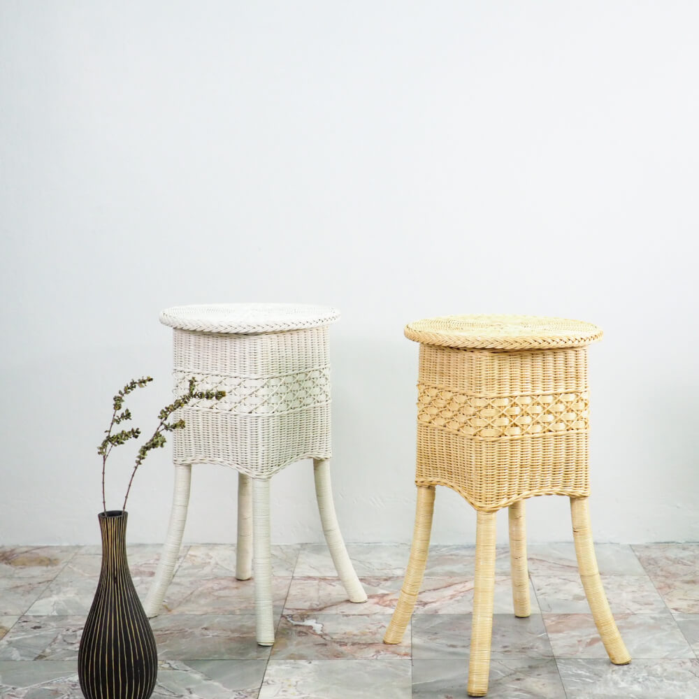 โต๊ะข้าง หวายแท้ PISAMAI รุ่น MESA SIDE TABLE ทรง MINIMAL ขนาด 40*40*70 ซม. สีธรรมชาติ_2